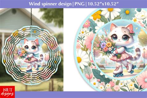 Cute Cat Wind Spinner Wind Spinner 10 Graphic By Natalia Kurtidi