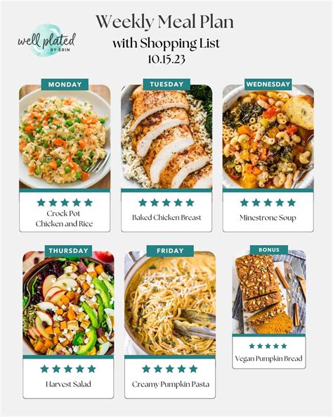 Weekly Meal Plan Wellplated Comidasrusticas