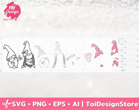 Gnome Girl Svg Gnomes Valentine Svg Gnome Svg Love Svg - Etsy