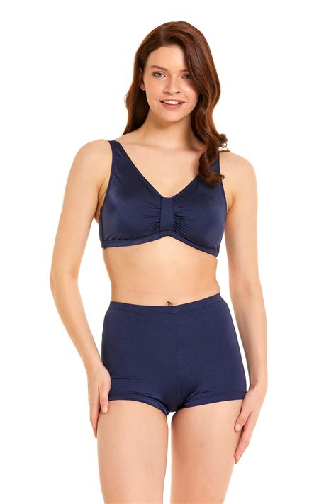 Lacivert Şortlu Toparlayıcı Bikini Takımı