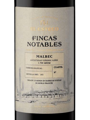 El Esteco Fincas Notables Malbec Vivino US