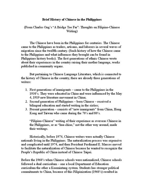 Brief History of Chinese in The Philippines | PDF | Standard Chinese ...