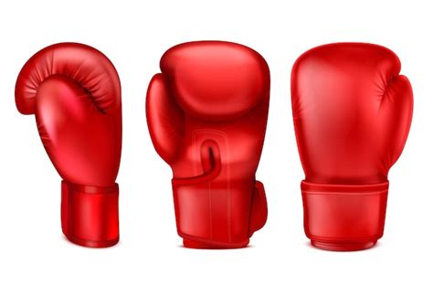 Premium Vector Boxing Gloves Realistic Set With Isolated Images Of