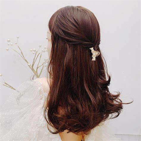 For Girls Pearl Bow Headwear Women Hair Claws Korean Hair Crabs Small