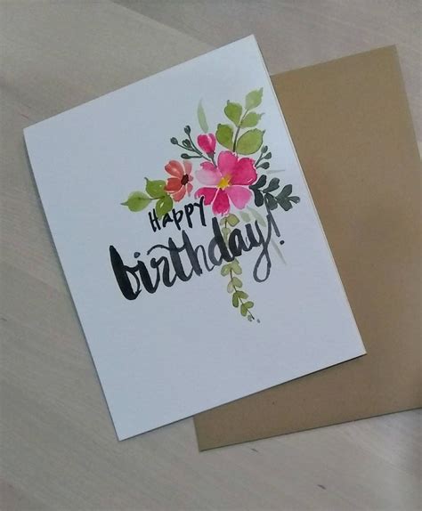 Original Hand Painted Watercolorfloral Brush Lettered Etsy Hand