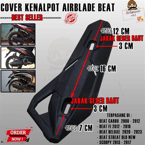 Jual Cover Tameng Knalpot Airblade Beat Fi Esp Deluxe Pop Karbu Street