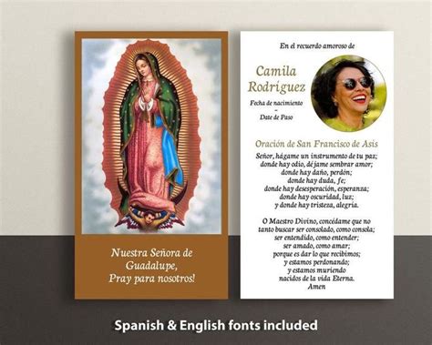 Printable prayer cards for funeral, prayer cards of Our Lady Of ...