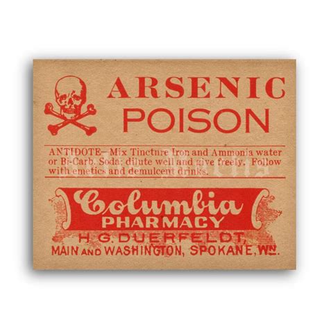 Printable Arsenic Poison Vintage Apothecary Label Poster