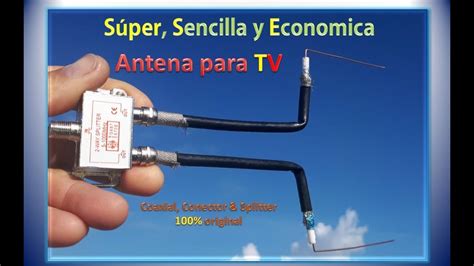 Super Sencilla Y Economica Antena Para TV Coaxial Conector Split