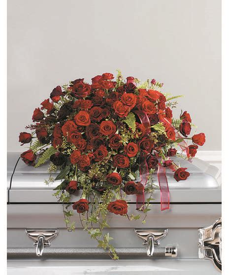 Red Burgundy Rose Casket Spray As Shown Casket Sprays Casket