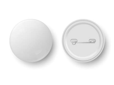 Premium Vector Blank Button Badge White Pinback Badges Pin Button And