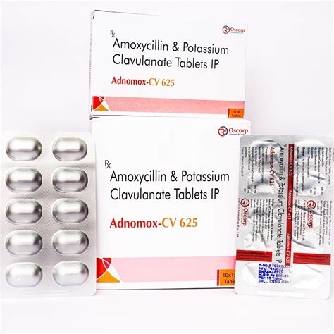 Adnomox Cv 625 Amoxycillin And Potassium Clavulanate Tablet 625 Mg At