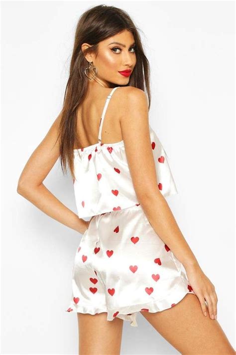 Boohoo Satin Heart Cami And Short Set Sponsored Affiliate Heart