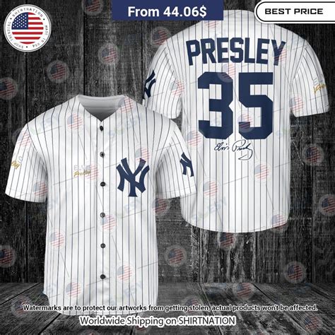 Elvis Presley 35 New York Yankees Baseball Jersey Shirtnation Shop