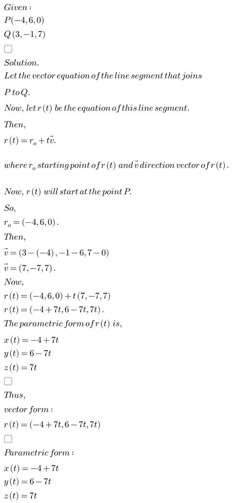 [solved] Find A Vector Equation And Parametric Equations For The Line Course Hero