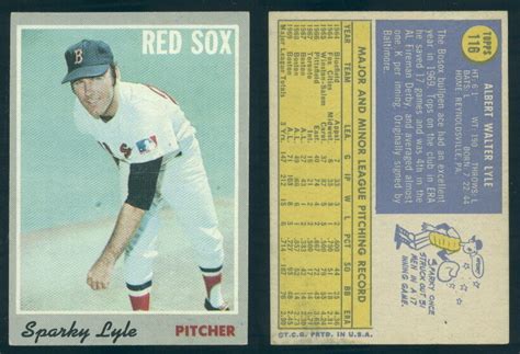 54224 1970 Topps 116 Sparky Lyle Red Sox EM EBay