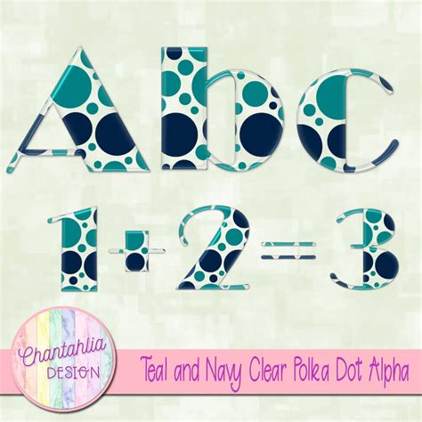 Free Alpha Featuring A Teal And Navy Clear Polka Dot Design