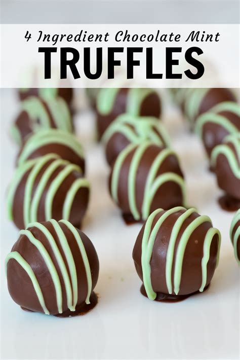 4 Ingredient Chocolate Mint Truffles Recipe Mint Chocolate