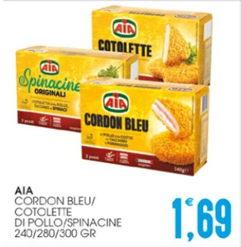 AIA CORDON BLEU COTOLETTE DI POLLO SPINACINE 240 280 300 GR Offerta Di