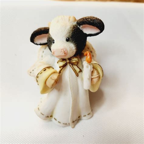 Mary S Moo Moos Cow Enesco Figurine 452696 May Gods Light Shine On Moo