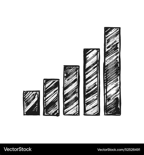 A Hand Drawn Bar Graph In Black And White Vector Image