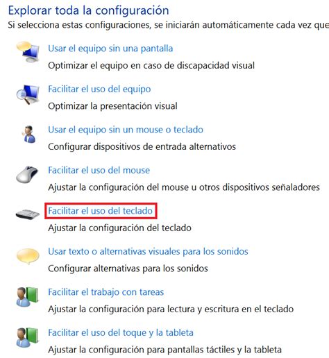 Windows Desactivar Las Teclas Especiales Desde Las Opciones De