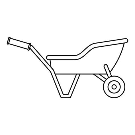 Garden Wheelbarrow Icon Outline Style 14617686 Vector Art At Vecteezy