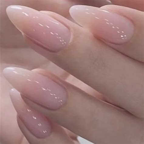 24Pcs Roze Cloud Ontwerp Kunstnagels Met Lijm Druk Op Nagels Medium