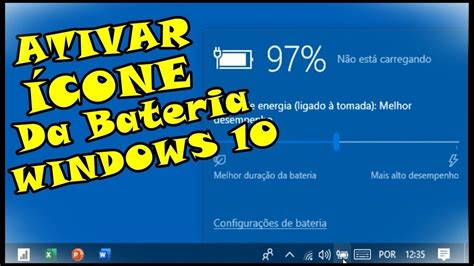 ÍCONE DA BATERIA SUMIU DO WINDOWS 10 VEJA COMO RESOLVER E REATIVAR O