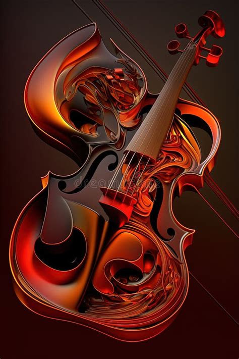 Abstract Brown Violin Generative Ai Stock Illustration Illustration