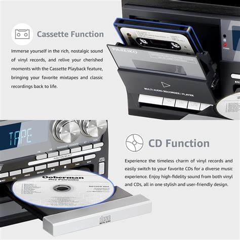 Pareiko 9 In 1 Vinyl 3 Speed Record Player With Bluetooth India Ubuy