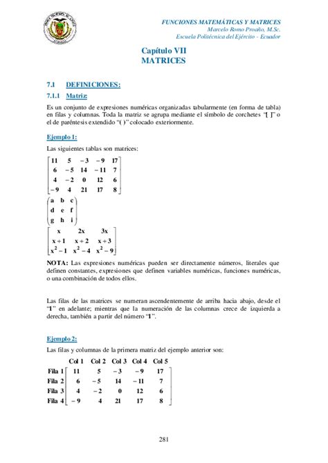 (PDF) FUNCIONES MATEMÁTICAS Y MATRICES