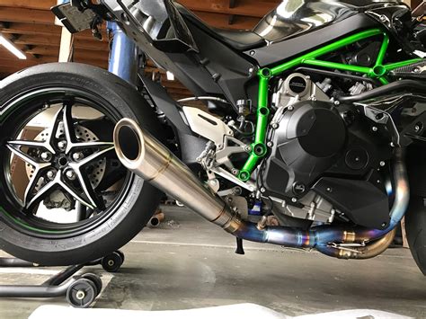 Kawasaki Ninja H2 And H2r Vandemon Brushed Titanium Exhaust System 2015