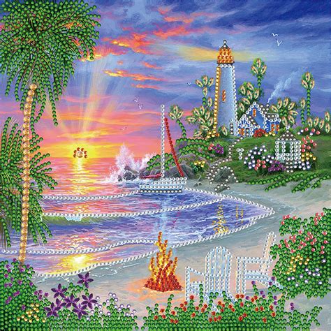 D Diy Crystal Rhinestone Diamond Painting Seaside