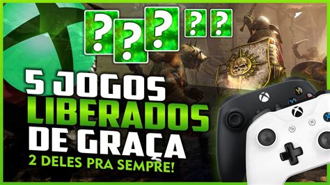 TUDO LIBERADO 5 JOGOS GRÁTIS AGORA no XBOX ONE e XBOX SERIES pra TODOS