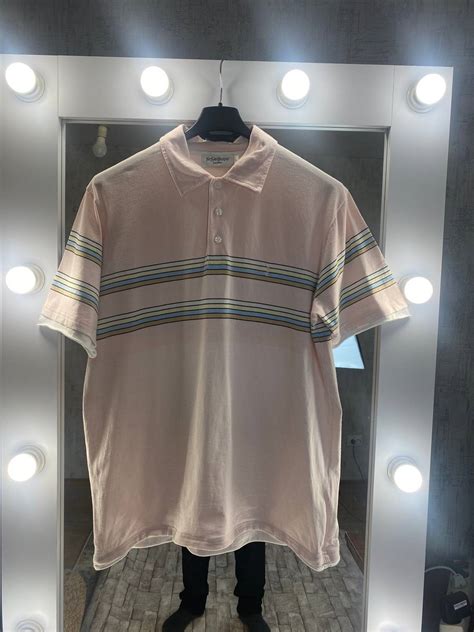 Ysl Pour Homme Yves Saint Laurent YSL Polo Shirt L Men S Pink Grailed