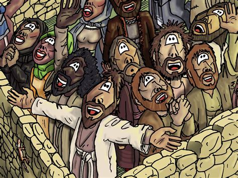 Acts 02 Pentecost Scene 05 Languages Bible Cartoons