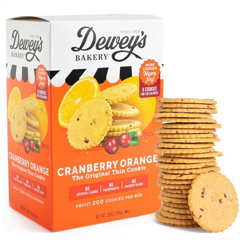 Deweys Bakery Cranberry Orange Moravian Style Thin Cookies No Artificial Flavors