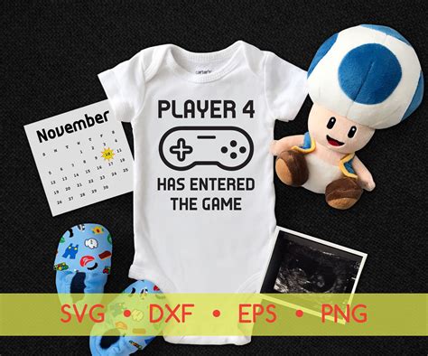 Player 4 Has Entered The Game SVG Design Pregnancy Announcement