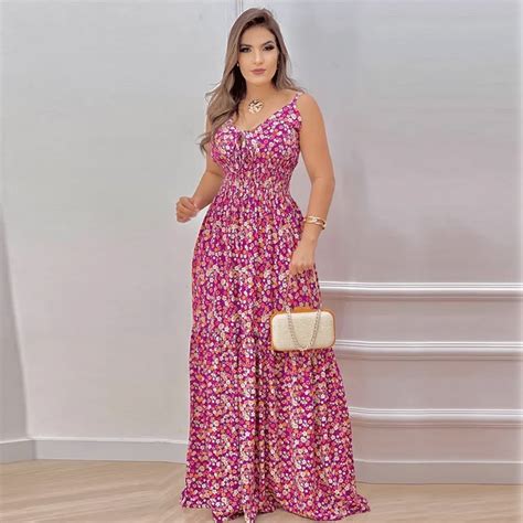 Robe bohème pour femme ronde trapèze imprimée rose Ma Robe Bohème