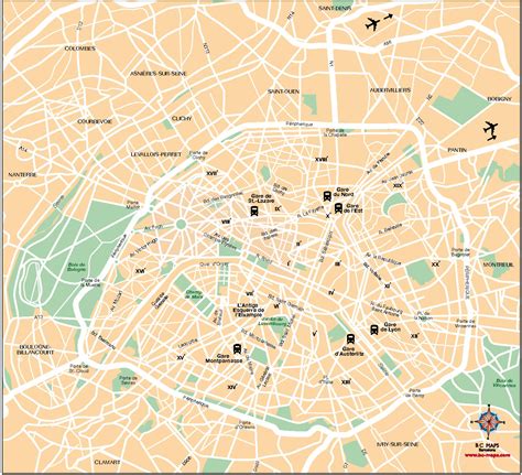 Paris Mapa Vectorial Illustrator Eps Am Bc Maps Mapa Vectorial Eps