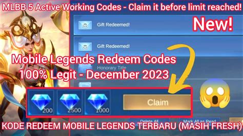 Mlbb Redeem Codes December Get This New Mobile Legends