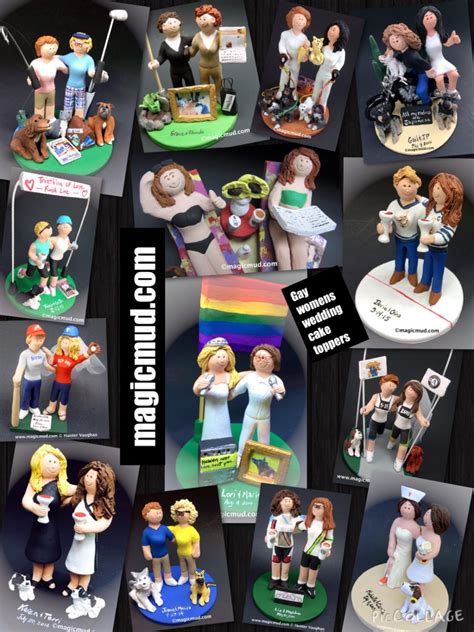 Gay Rainbow Flag Wedding Cake Topper Same Sex Wedding Cake Topper Gay Wedding Figurine