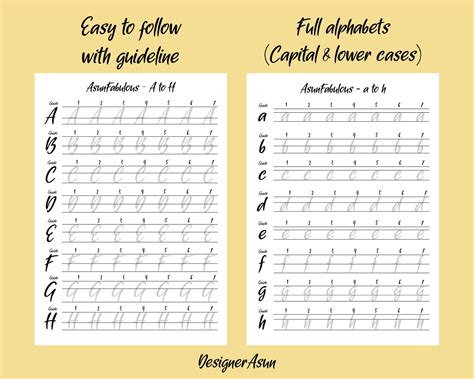 Brush Hand Lettering Worksheet Printable Brush Calligraphy for ...