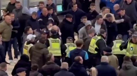 Shocking Moment Huge Brawl Breaks Out At London Waterloo Station As Met