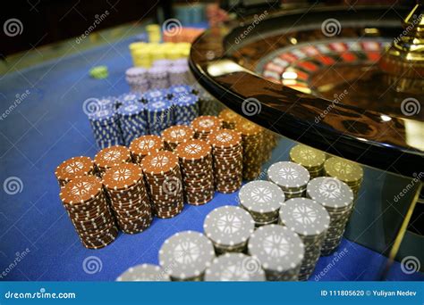 Roulette and Chips Gambling Table Stock Photo - Image of chance ...