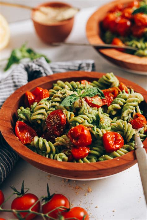 Creamy Vegan Pesto Pasta Minutes Being Healthy For Life