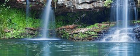 Waterfalls At Fern Pool In Karijini National Park Western Austr Stock