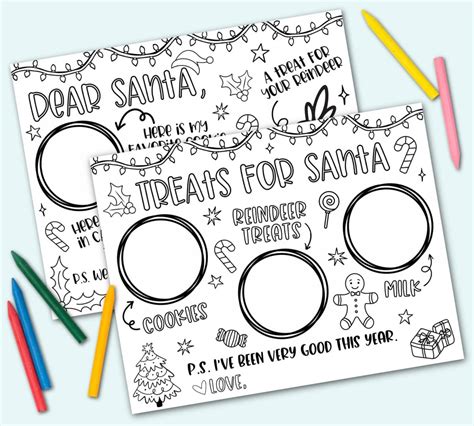 Milk And Cookies For Santa Placemats Free Printable Kara Creates