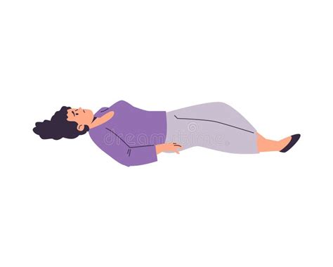 Woman Laying On The Floor And Shaking By Epilepsy Seizure Symptom